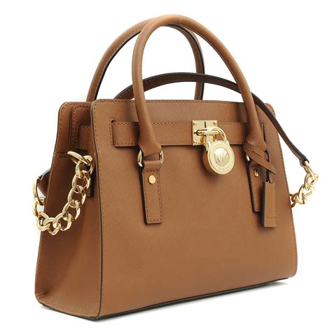 michael kors hamilton brown saffiano leather tote|Michael Kors Hamilton tote bag.